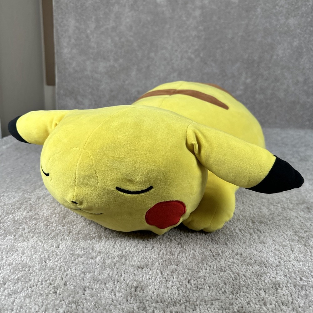 Pokemon 2022 Jumbo Sleeping Pikachu 18" Plush Stuffed Pillow Buddy Toy